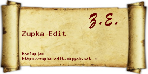 Zupka Edit névjegykártya
